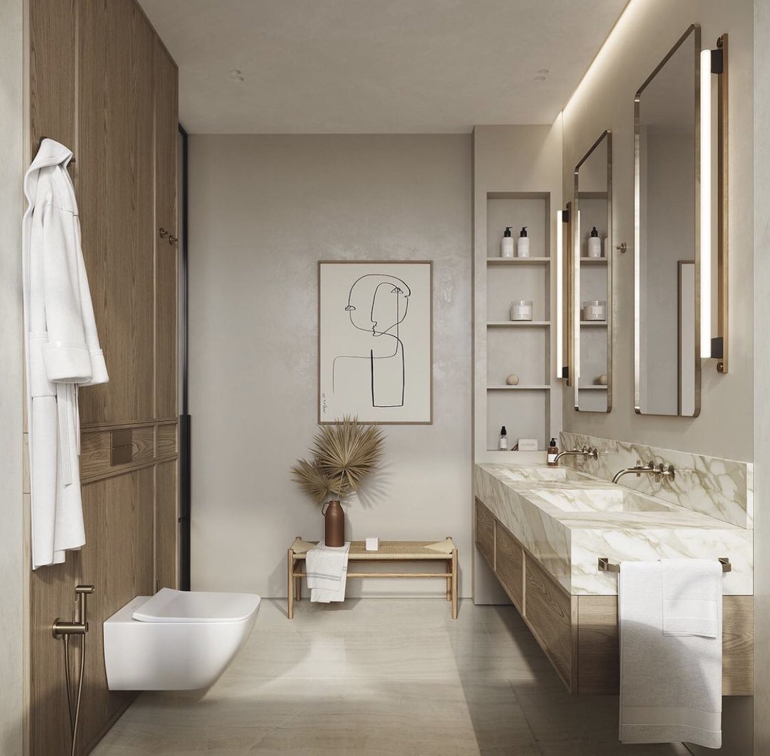 Модный интерьер ванной комнаты 2022